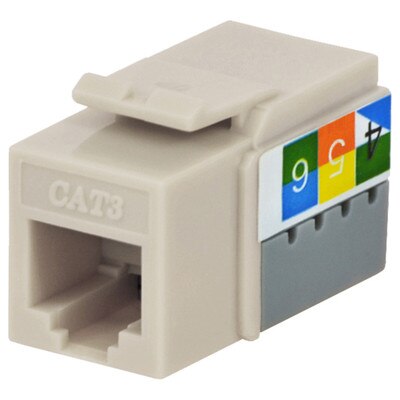 DataComm Cat3 Keystone Snap-In Connector, Light Almond